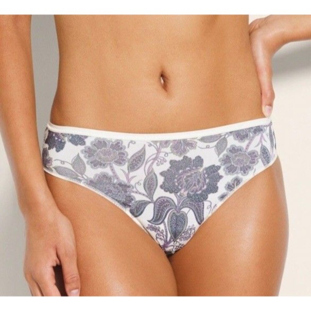 Soma Brief Vanishing Edge Micro High Leg Panty in Purple Flourish Floral Paisly